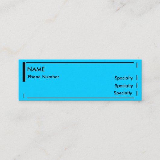 Mini Resume Mini Visitekaartje (Voorkant)