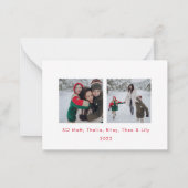 MINI Rood Zeer Vrolijk Kerst Kaart Notitiekaartje (Achterkant)