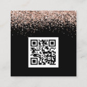 Mini Roos Gold Glitter QR Code Black Weddenschap R Informatiekaartje (Achterkant)
