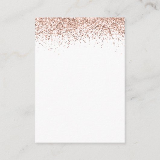 Mini Roos Gold Glitter QR Code Weddenschap RSVP Informatiekaartje (Achterkant)