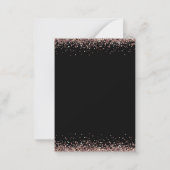 MINI Rose Goud Glitter Zwart Uitnodiging voor de V (Achterkant)