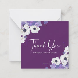 Mini Royal Paars Floral Hartelijk dank Notitiekaartje
