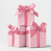 Mini Roze Gingham Check Cadeaupapier