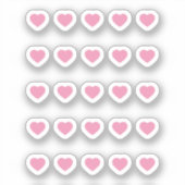 Mini roze harten Stickers instellen (Voorkant)