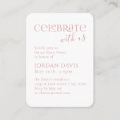 Mini Roze Modern Arch Foto Afstuderen uitnodiging Informatiekaartje (Achterkant)