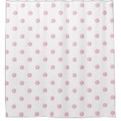 Mini Roze Polka Dots Douchegordijn (Voorkant)