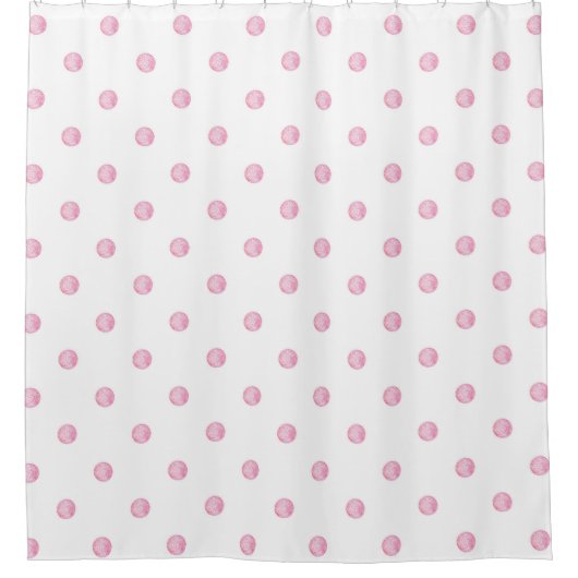 Mini Roze Polka Dots Douchegordijn (Voorkant)