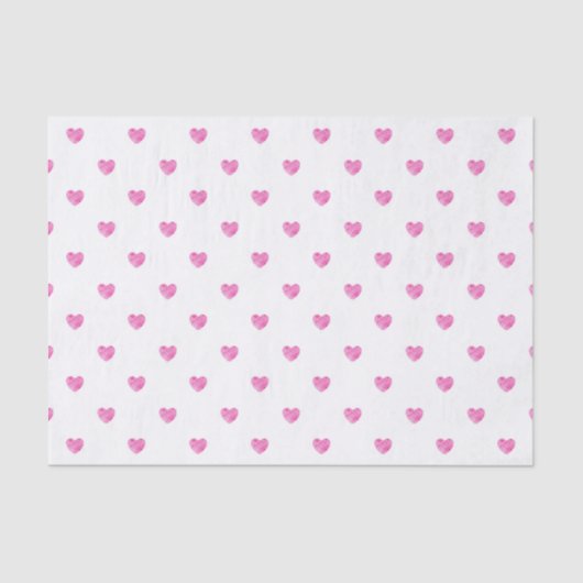 Mini roze Waterverf Harten Tissuepapier (Voorkant)