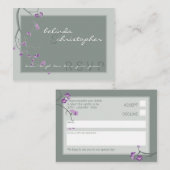 MINI RSVP-ANTWOORDKAART :: kersenbloesem 6L Informatiekaartje (Voorkant / Achterkant)