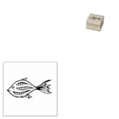 Mini Rubber Stamp vis, Visstempel, nautisch Rubberstempel (Gestempeld)