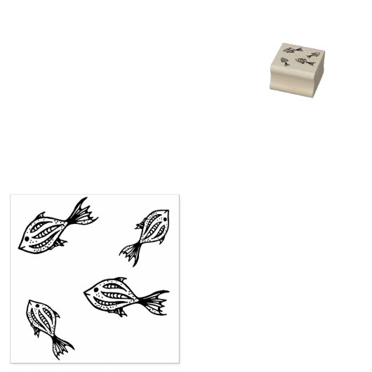 Mini Rubber Stamp vis, Visstempel, zomer Rubberstempel (Gestempeld)