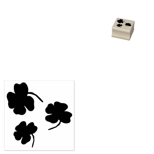Mini rubber stempel klaver bladeren (Gestempeld)