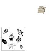 Mini rubber stempel patroon zeeschelpen (Gestempeld)