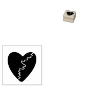 Mini rubberen stempel gebroken hart (Gestempeld)