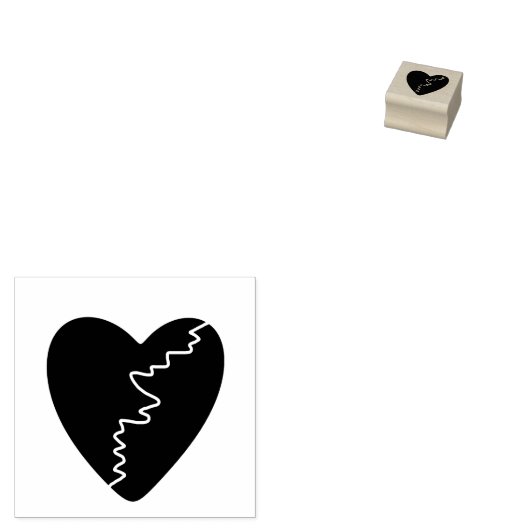 Mini rubberen stempel gebroken hart (Gestempeld)