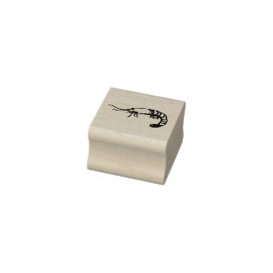 Mini rubberstempel garnalen, zeevruchten stempel