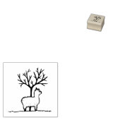 Mini rubberstempel lama, alpaca rubberstempel (Gestempeld)