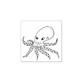 Mini rubberstempel octopus, inktvis stempel, marin (Afrduk)