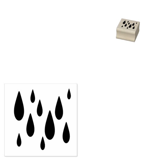 Mini rubberstempel regendruppel (Gestempeld)