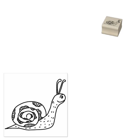 Mini rubberstempel slak (Gestempeld)