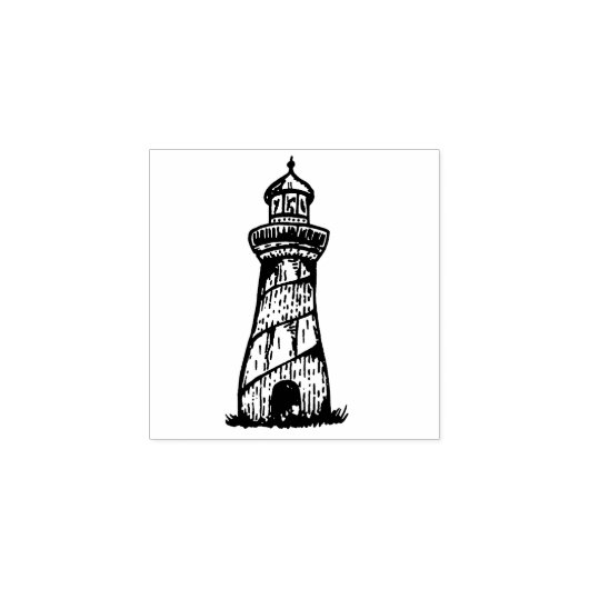 Mini rubberstempel vuurtoren, oceaan, zee, zee (Afrduk)