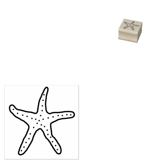 Mini rubberstempel zeester (Gestempeld)