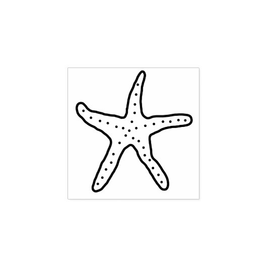 Mini rubberstempel zeester (Afrduk)