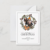 Mini Rustiek Sinaasappel Foto Krans Vrolijk Kerstf Notitiekaartje (Voorkant)