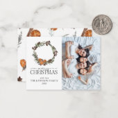 Mini Rustiek Sinaasappel krans foto Vrolijk kerstf Notitiekaartje (Voorkant / Achterkant in situ)