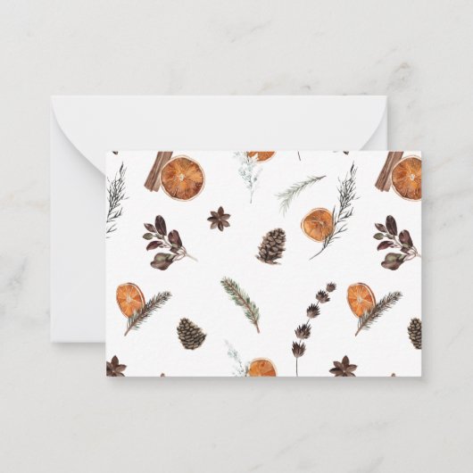 Mini Rustiek Sinaasappel krans foto Vrolijk kerstf Notitiekaartje (Achterkant)