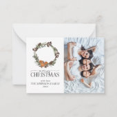 Mini Rustiek Sinaasappel krans foto Vrolijk kerstf Notitiekaartje (Voorkant)