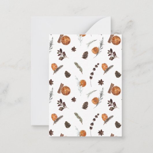 Mini Rustiek Sinaasappel Krans Vrolijk kerstscript Notitiekaartje (Achterkant)