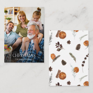 Mini Rustiek Sinaasappel Merry Christmas Script Fo Notitiekaartje