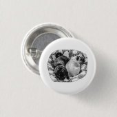 Mini rustige, slapende honden ronde button 3,2 cm (Voorkant /achterkant)