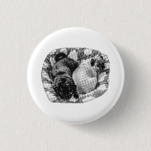 Mini rustige, slapende honden ronde button 3,2 cm (Voorkant)
