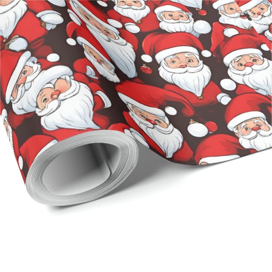 Mini Santa Claus Wrapping Paper Cadeaupapier (Rol Hoek)