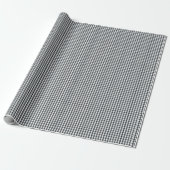 Mini schemerblauwe gingham geruite patroon op wit cadeaupapier (Uitgerold)