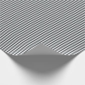 Mini schemerblauwe gingham geruite patroon op wit cadeaupapier (Hoek)