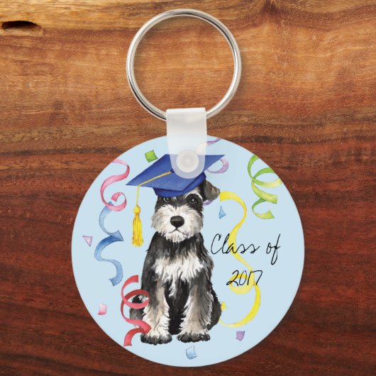 Mini Schnauzer Afstuderen Sleutelhanger (Voorkant)