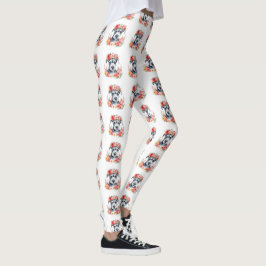 Mini Schnauzer Bloem Leggings