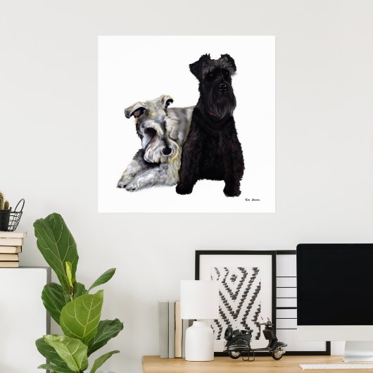 Mini Schnauzer Buddies Poster (Thuiskantoor)