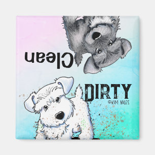 Mini Schnauzer Clean Dirty vaatwasser magneet