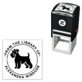 Mini Schnauzer Dog Standing Sil Library Boeknaam Zelfinktende Stempel (In situ)