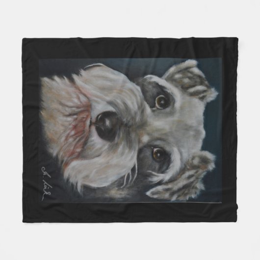 Mini Schnauzer Fleece Blankets Deken (Voorkant (Horizontaal))