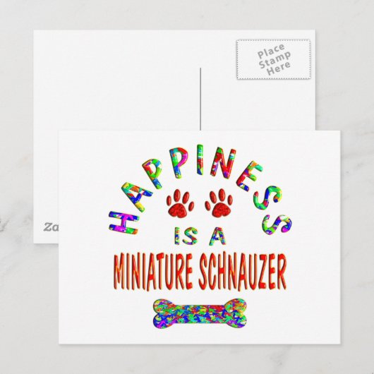 Mini Schnauzer Happiness Briefkaart (Voorkant / Achterkant)
