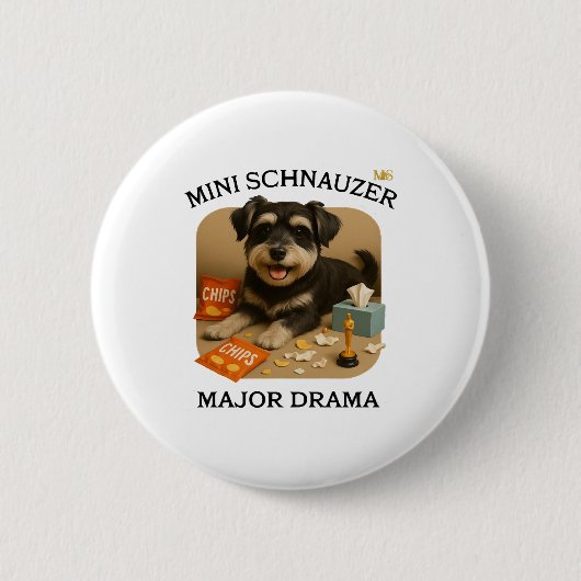 Mini Schnauzer hondenliefhebbers Ronde Button 5,7 Cm (Voorkant)