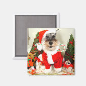 Mini Schnauzer Kerstmagneet Magneet (Voorkant / Achterkant)