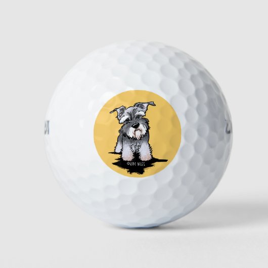 Mini Schnauzer KiniArt Golfballen (Voorkant)