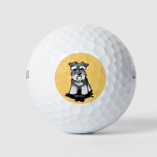 Mini Schnauzer KiniArt Golfballen (Voorkant)
