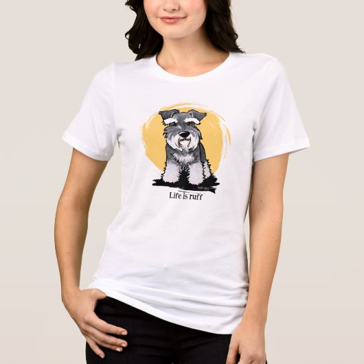 Mini Schnauzer KiniArt Tri-Blend Shirt (Voorkant)